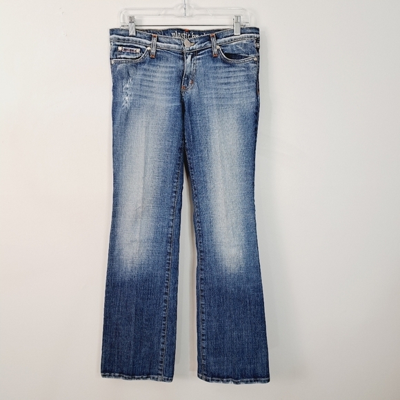 Plastic by GLY Med Wash Y2k Low Rise Boot Cut Jeans Size 11 - Picture 9 of 9